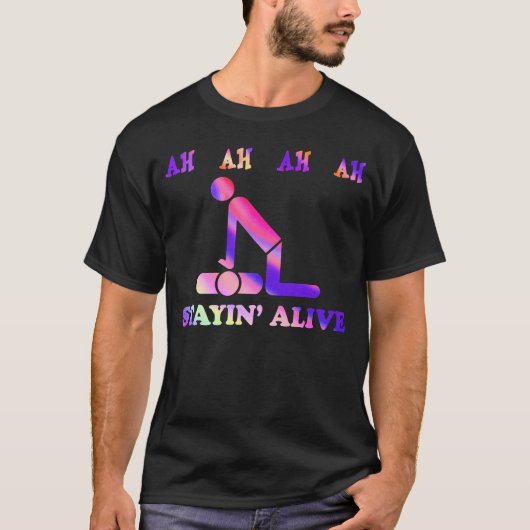 Ah Ah Ah Ah Stayin' Alive Funny Gefärbte Krawatte T-Shirt (Vorderseite)