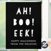 Ah Boo Eek glücklich Halloween Schwarz & Weiß Cust Fensteraufkleber (Zuhause)