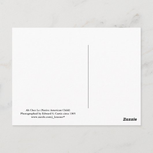 Ah Chee Lo (Indianermädchen) Postkarte (Rückseite)