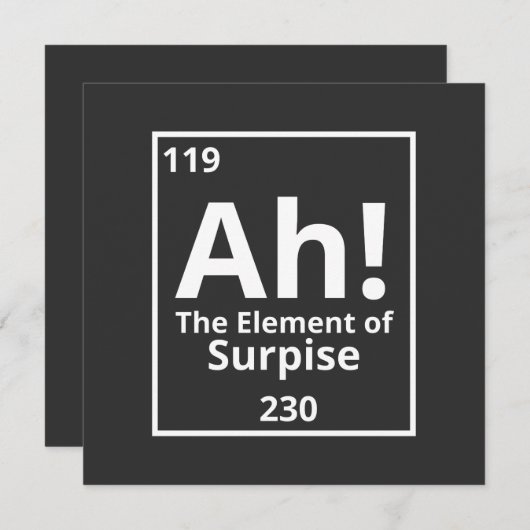 ah das Element der überraschenden lustigen periodi Einladung (Vorne/Hinten)