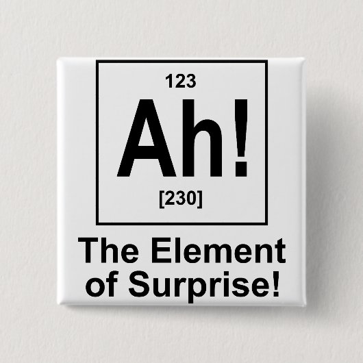 Ah! Das Element der Überraschung Button (Vorderseite)