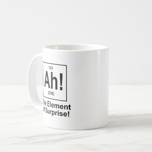 Ah! Das Element der Überraschung Kaffeetasse (Vorderseite Links)