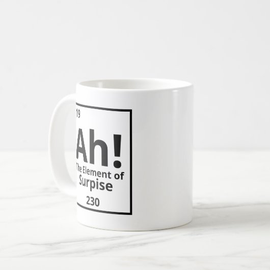 Ah! Das Element der Überraschung! Kaffeetasse (Vorderseite Links)
