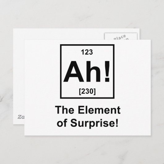 Ah! Das Element der Überraschung Postkarte (Vorne/Hinten)