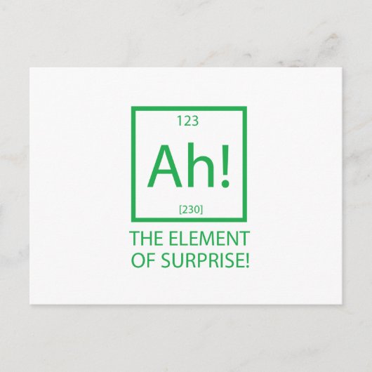 Ah das Element der Überraschung Postkarte (Vorderseite)