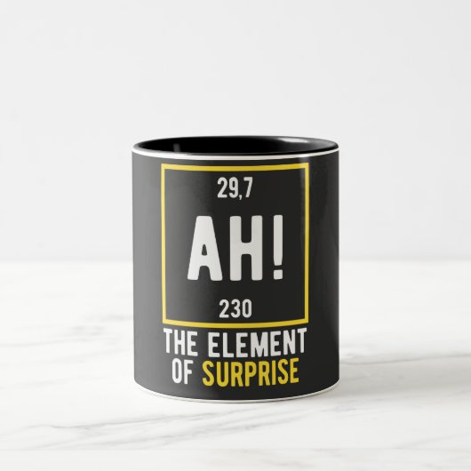 Ah das Element der Überraschung Zweifarbige Tasse (Mittel)