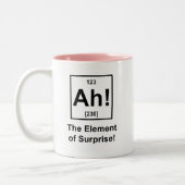 Ah! Das Element der Überraschung Zweifarbige Tasse (Links)