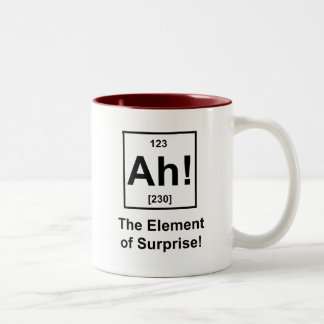 Ah! Das Element der Überraschung Zweifarbige Tasse