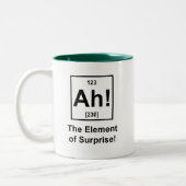 Ah! Das Element der Überraschung Zweifarbige Tasse (Links)