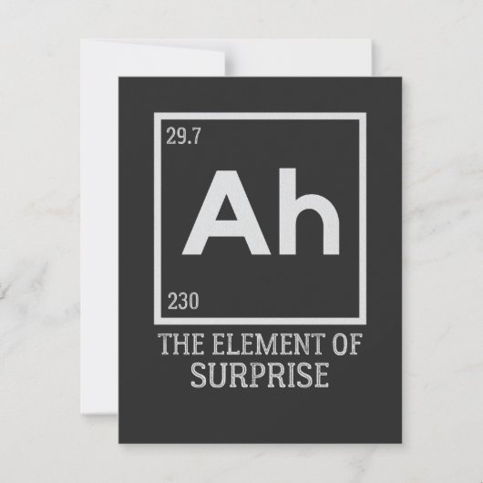 Ah das Element der Überraschungen Dankeskarte (Vorderseite)