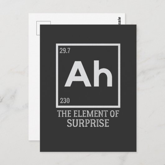 Ah das Element der Überraschungen Postkarte (Vorne/Hinten)