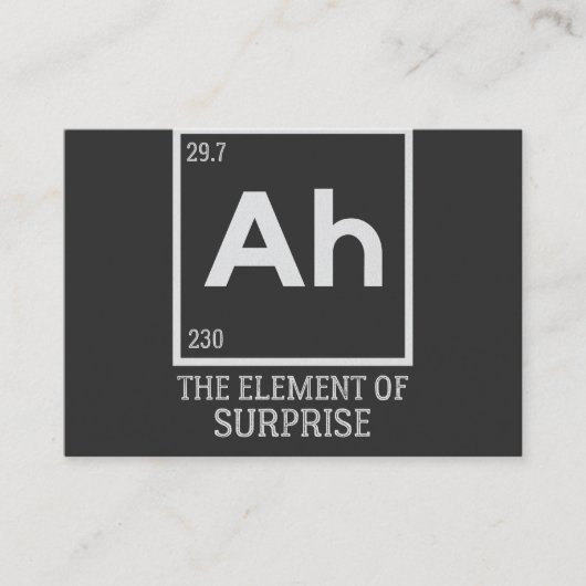 Ah das Element der Überraschungen Visitenkarte (Vorderseite)