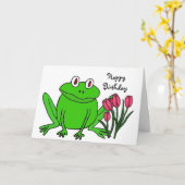 AH- Funny Frog Birthday Card Karte (Gelbe Blume)