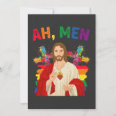 Ah Männer Funny LGBT Gay Pride Jesus Christlich Einladung (Vorderseite)