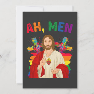 Ah Männer Funny LGBT Gay Pride Jesus Christlich Einladung