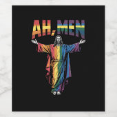 Ah Männer Funny LGBT Gay Pride Jesus Christlich Weinetikett (Einzelnes Label)