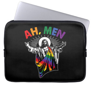 Ah Männer Funny LGBT Gay Pride Jesus Rainbow Flag Laptopschutzhülle