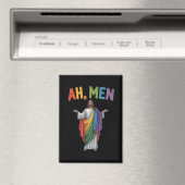 Ah Männer Funny LGBT Gay Pride Jesus Rainbow Flag Magnet (In Situ (Geschirrspüler))