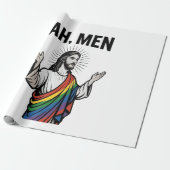 Ah Männer Funny LGBT Gay Pride Jesus Rainbow Geschenkpapier (Ungerollt)