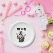 Ah Männer Funny LGBT Gay Pride Jesus Rainbow Pappteller (Party)