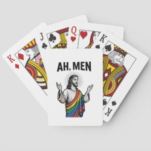 Ah Männer Funny LGBT Gay Pride Jesus Rainbow Spielkarten