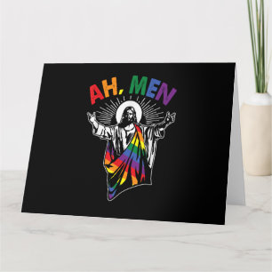 Ah Männer Lustig LGBT Schwulen Stolz Jesus Regenbo Karte