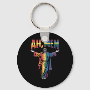 Ah Männer Lustige LGBT Gay Pride Jesus Christlich Schlüsselanhänger