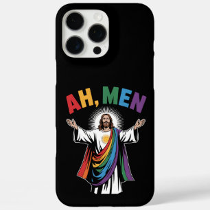 Ah Männer lustiger Jesus LGBTQ Gay Pride Regenboge iPhone 16 Pro Max Hülle