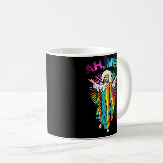 Ah Männer Rainbow Gay Jesus Christlicher LGBT-Stol Kaffeetasse (VorderseiteRechts)