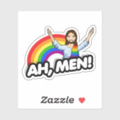 Ah Männer - Regenbogen Jesus Aufkleber (Blatt)