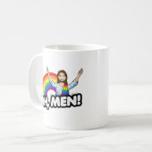 Ah Männer - Regenbogen Jesus Kaffeetasse (Vorderseite Links)