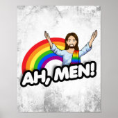 Ah Männer - Regenbogen Jesus Poster (Vorne)