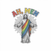 Ah Männer Regenbogen Religiös Vintage Aufkleber (Vorderseite)