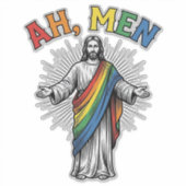 Ah Männer Regenbogen Religiös Vintage Aufkleber (Vorderseite)