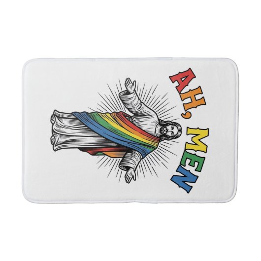 Ah Männer Regenbogen Religiös Vintage Badematte (Vorderseite)