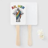 Ah Männer Regenbogen Religiös Vintage Fächer (Vorne und Hinten)
