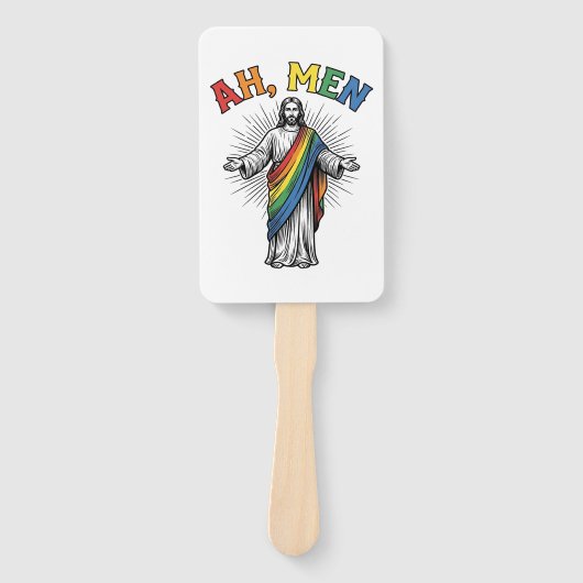Ah Männer Regenbogen Religiös Vintage Fächer (Vorderseite)