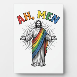 Ah Männer Regenbogen Religiös Vintage Fotoplatte