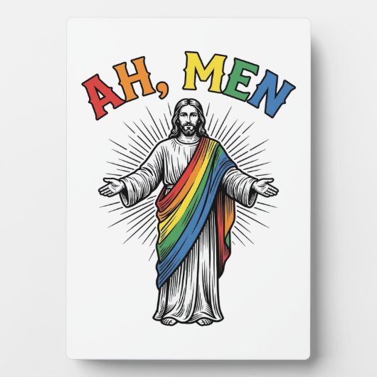 Ah Männer Regenbogen Religiös Vintage Fotoplatte (Vorderseite)