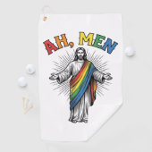 Ah Männer Regenbogen Religiös Vintage Golfhandtuch (Insitu)