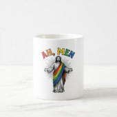 Ah Männer Regenbogen Religiös Vintage Kaffeetasse (Mittel)
