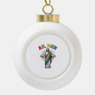 Ah Männer Regenbogen Religiös Vintage Keramik Kugel-Ornament