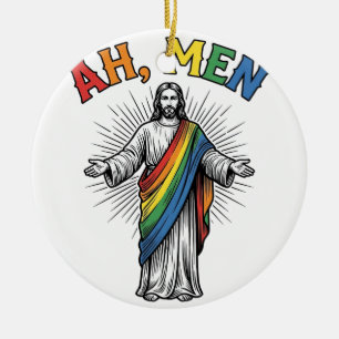 Ah Männer Regenbogen Religiös Vintage Keramik Ornament