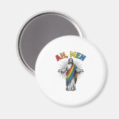 Ah Männer Regenbogen Religiös Vintage Magnet (Vorderseite/Rückseite)