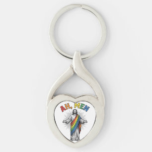 Ah Männer Regenbogen Religiös Vintage Schlüsselanhänger