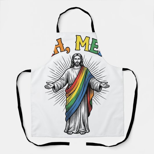Ah Männer Regenbogen Religiös Vintage Schürze (Vorderseite)