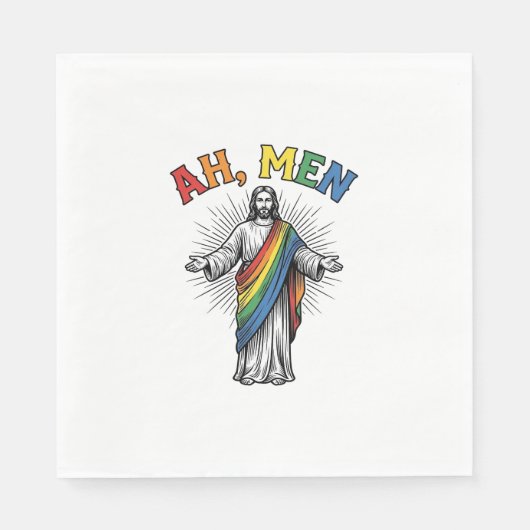 Ah Männer Regenbogen Religiös Vintage Serviette (Vorderseite)
