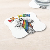 Ah Männer Regenbogen Religiös Vintage Untersetzer (angewinkelt)
