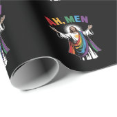 Ah Men Funny Jesus LGBTQ Gay Pride Rainbow Geschenkpapier (Rolleneckpunkt)