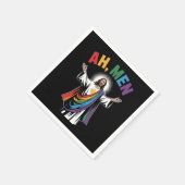 Ah Men Funny Jesus LGBTQ Gay Pride Rainbow Serviette (Ecke)